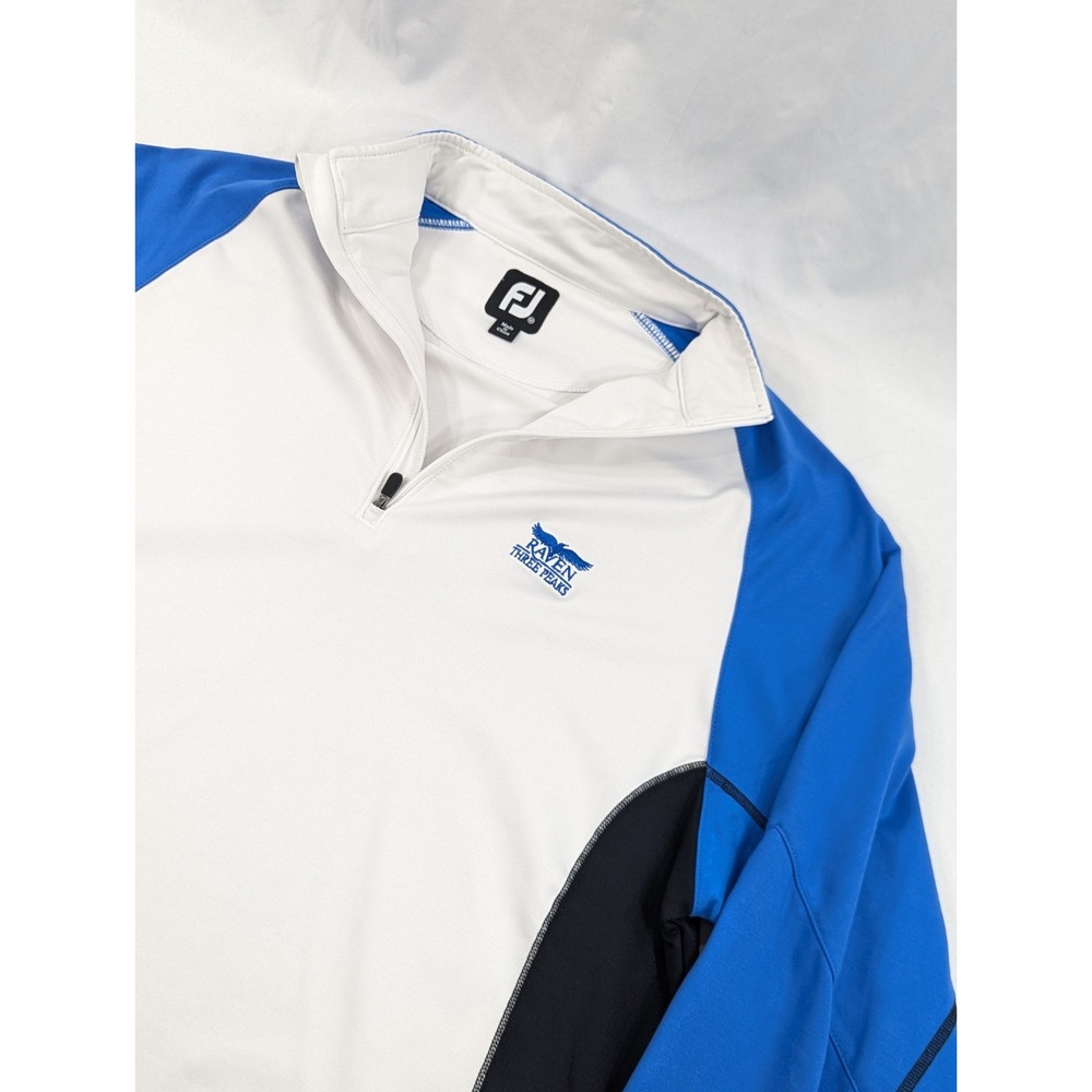 FootJoy Golf Quarter Zip Performance Pullover Med Long Sleeve Raven Three Peaks